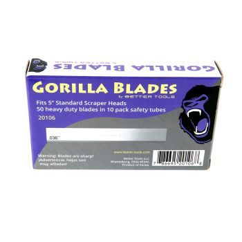 HEAVY-DUTY 5" SCRAPER BLADE (TUBE OF 10 BLADES) 0.036" THICK