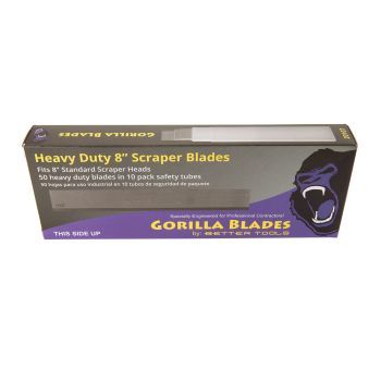 HEAVY-DUTY 8" SCRAPER BLADE (TUBE OF 10 BLADES) 0.036" THICK