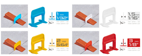 (10EA/CS)--250 HD LEVELING CLIPS 1/8" JOINT SIZE(BAG) 1/8"- 1/2" TILE