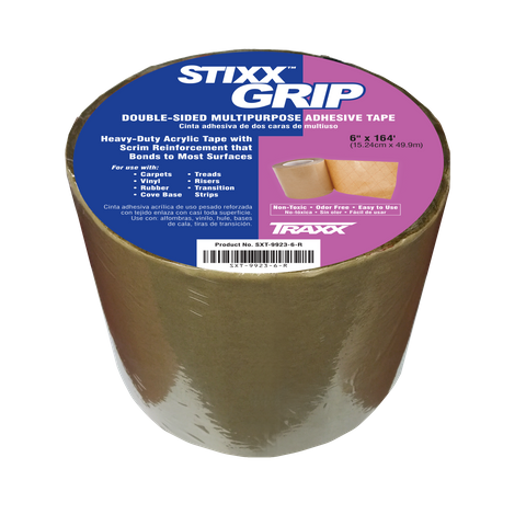 (POWERTAPE6) TRAXX DOUBLE SIDED HEAVY DUTY ACRYLIC PRESSURE SENSITIVE TAPE - 6" X 164' 2RL/CS