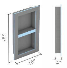16" X 28" NICHE INCLUDES ONE 2" ADJUSTABLE SHELVE