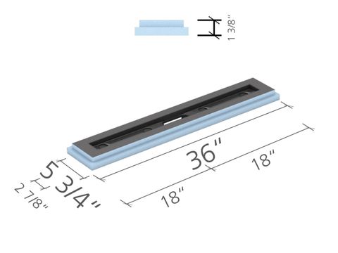FUNDO RIOLITO NEO LINE MODULE CHANNEL 36" X 5-3/4" CLICK AND SEAL (PAN ONLY)