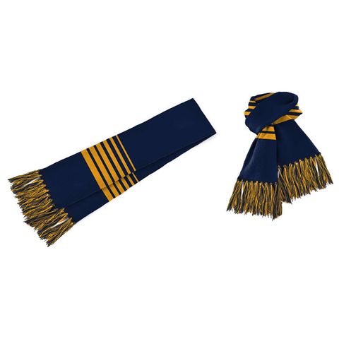 Acrylic Scarf Navy/Gold