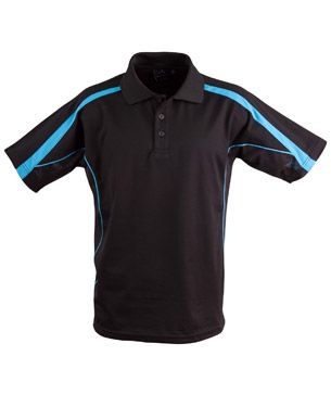 Legend Adults Polo Blk/Aqu