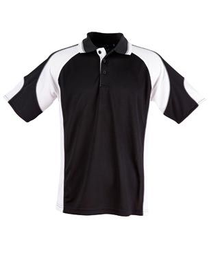 Alliance Mens Polo Blk/Wht