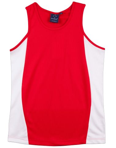 Teammate Kids Singlet Red/Wht