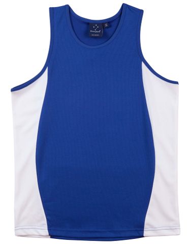 Teammate Kids Singlet Ryl/Wht