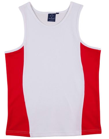 Teammate Kids Singlet Wht/Red