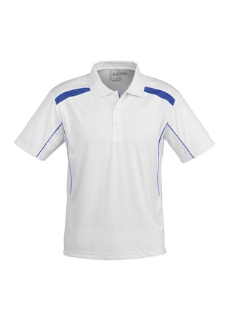 United Mens Polo Wht/Ryl