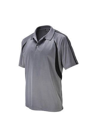 Flash Mens Polo Ash/Blk