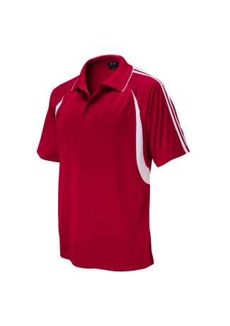 Flash Mens Polo Red/Wht
