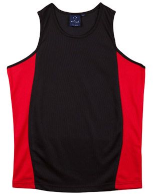 Teammate Kids Singlet Blk/Red