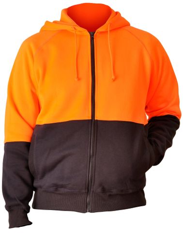 Hi-Vis Hoodie Fluro Org/Nvy