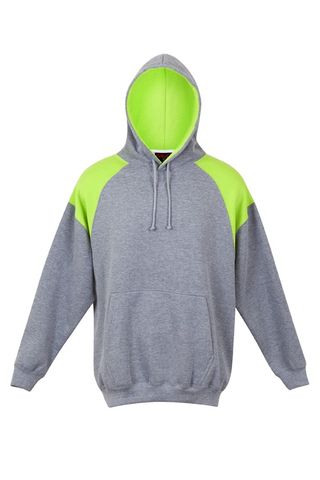 Contrast Mens Hoodie Gry/Lme