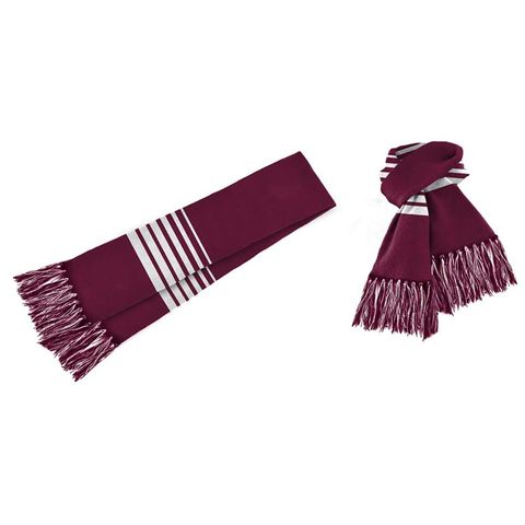 Acrylic Scarf Maroon/White