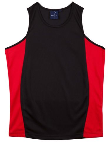 Teammate Mens Singlet Blk/Red