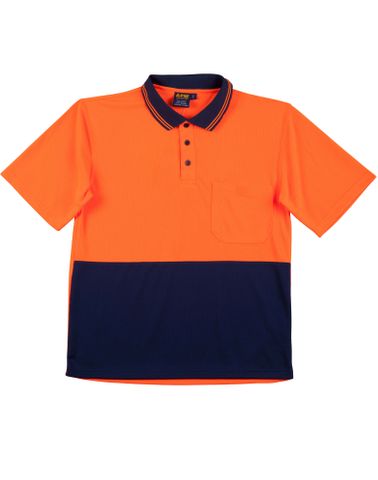 Safety Polo Fluro Orange/Navy