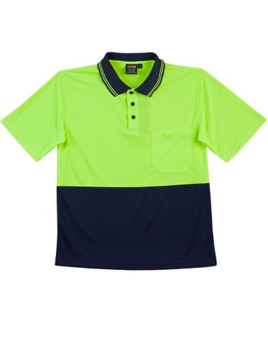 Safety Polo Fluro Yellow/Navy