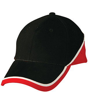 Tri Contrast Cap Blk/Wht/Red