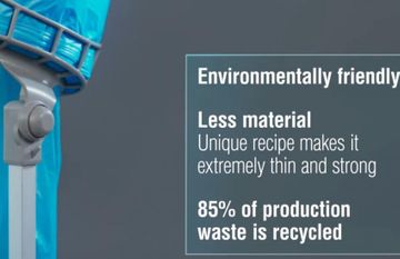 在废物管理方面，我们发现了一种比传统塑料袋少使用70%塑料的方法