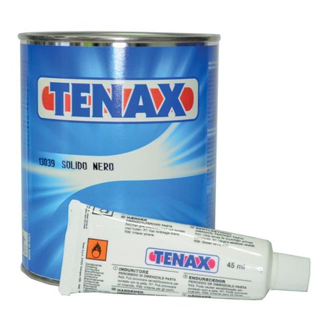 Tenax Nero Black Solid Kit - Includes 1L pre-coloured black mastic for filling and glueing stone and 45mL Hardener