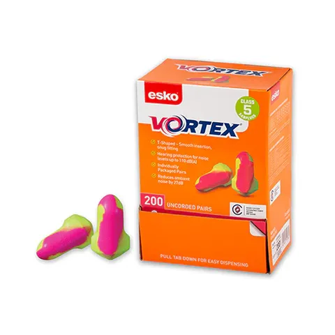 Vortex Earplugs T-Shaped Uncorded Class 5, Box 200 pairs