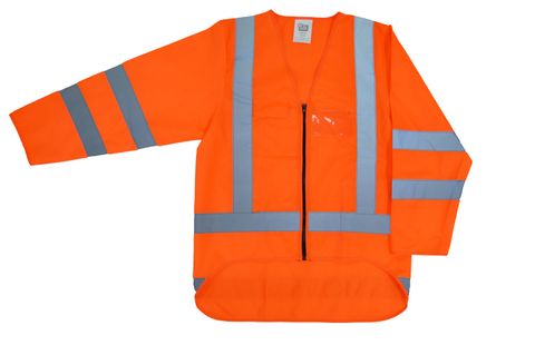 Hi-Vis Vest Long Sleeve with Tape - Orange