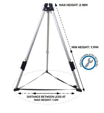 Tripod Double Overhead Pulley 2.2M