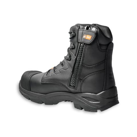 The Linesman  - Zip Lace-Up Safety Boot  Wide Fit - Black