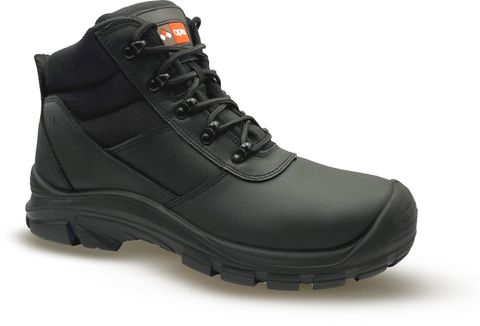 The Murray - Side zip lace-up safety boot, wide fit Black