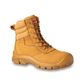 The Waihi -Side Zip High Leg Lace-Up Safety Boot  Wide Fit - Wheat