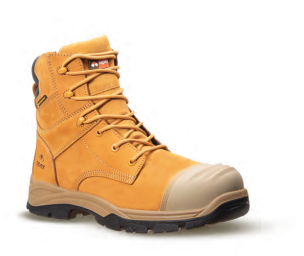The Goldie - Zip Lace-Up Safety Boot  Wide Fit - Wheat