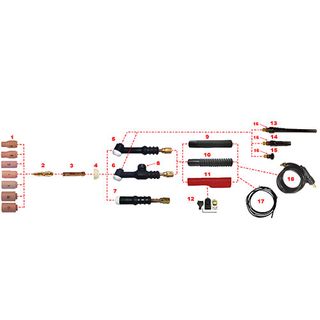 WP17, WP18 & WP26 TIG Torch Spares