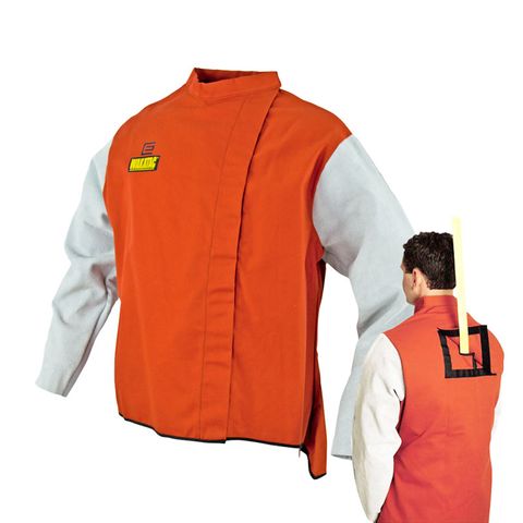 Wakatac Proban Welding Jacket with Chrome Leather Sleeves & Safety Harness Access