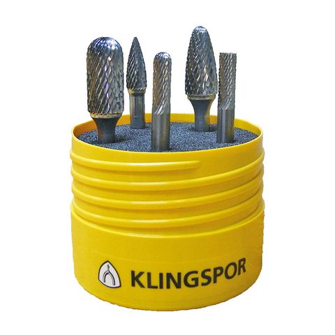 Klingspor Carbide Burr Set 5pc x 6.35mm - Aluminium