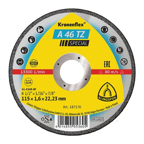 Klingspor Cutting Disc A46TZ 115 x 1.6 x 22mm PK25