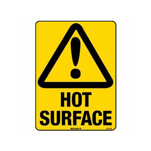 Caution Hot Surface Sign 600 x 450
