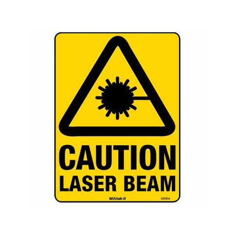 Caution Laser Beam Sign 600 x 450