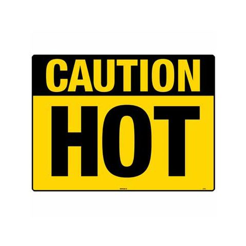 Caution Hot Sign 450 x 600