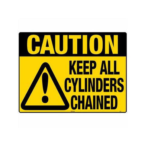 Caution Keep Cylinders Chained 450 x 300