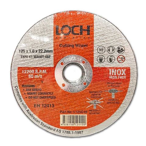 Loch Thin Inox Cutting Wheel 125 x 1.0 x 22.2mm PK25