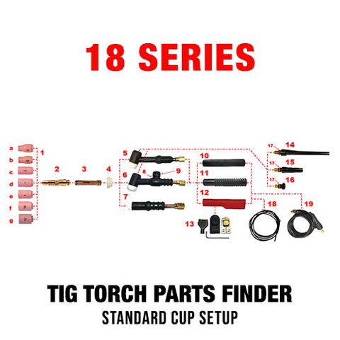WP18 Series Standard Cup TIG Torch Setup