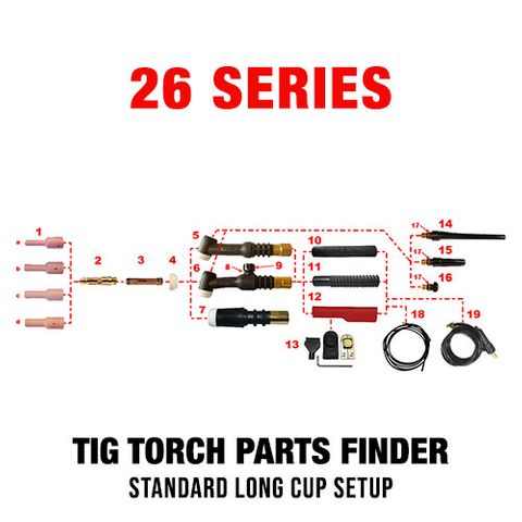 WP26 Series Standard Long Cup TIG Setup