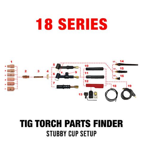 WP18 Series Stubby Cup TIG Torch Setup