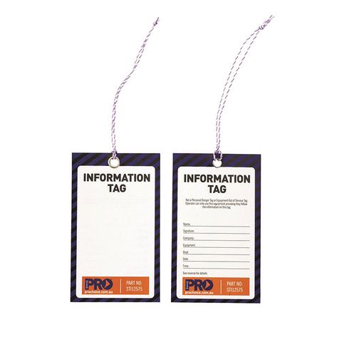 Information Safety Tags 125 x 75mm PK100 - Blank
