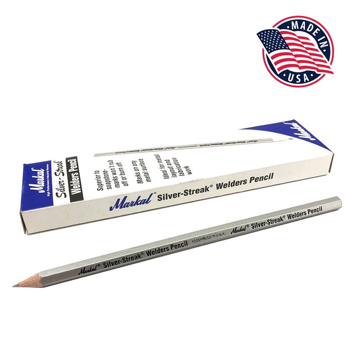 Metallic Silver Welders Marking Pencils, 12 pack