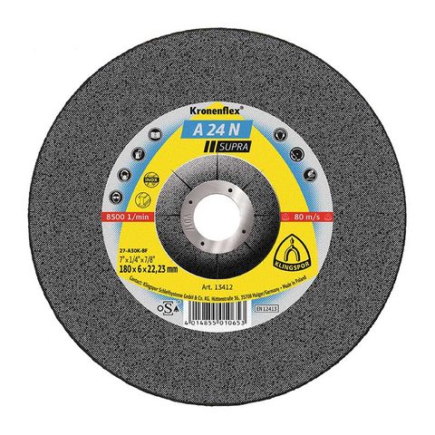 Klingspor Grinding Disc A24N Supra 180 x 6 x 22mm PK10