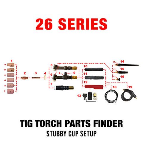 WP26 Series Stubby Cup TIG Torch Setup