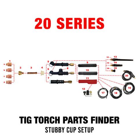 WP20 Series Stubby Cup TIG Torch Setup