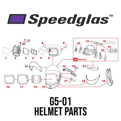 Speedglas G5-01 Helmet Parts Breakdown